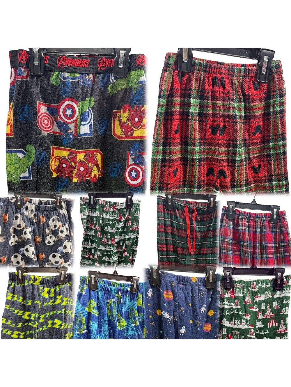 10 pc Pajamas Clothing Lot Youth Boys Size Medium & Large Pants & Shorts
